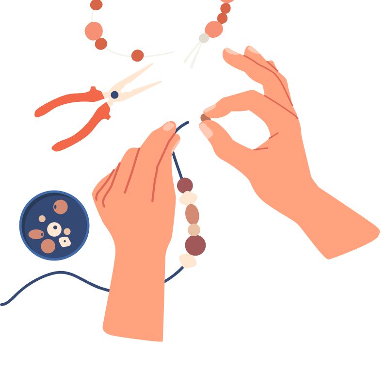 Základní výbava k navlékání náramků z korálků