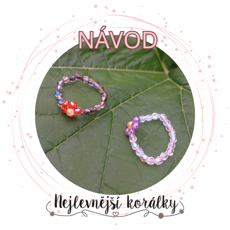 Kytička z korálků - komponent na prstýnek nebo náramek