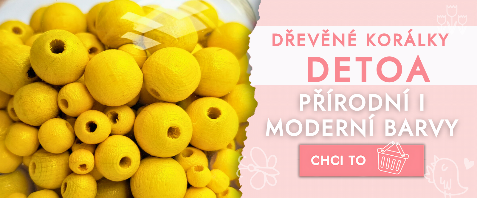 Dřevěné korálky Detoa