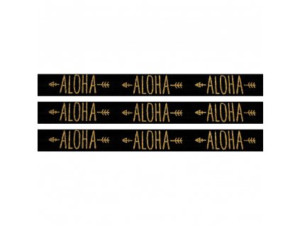 Lemovací pruženka - černá - "aloha" - 15 mm - 5 m