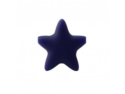 Silikonový korálek - tmavě modrý - hvězda - 37 x 37 x 10,5 mm - 1 ks