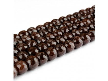 Přírodní bílý nefrit - broušený - čokoládový - ∅ 10 mm - 1 ks