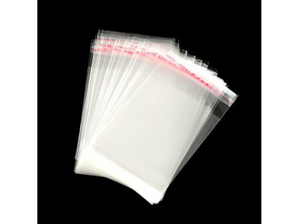 Celofánové sáčky s lepící klopou - transparentní - 14 x 8 cm - 100 ks
