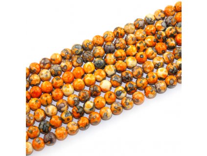 Syntetický oceánský nefrit - oranžovošedý - ∅ 8 mm - 1 ks