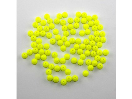 Akrylové neonové korálky - žluté - ∅ 8 mm - 10 ks