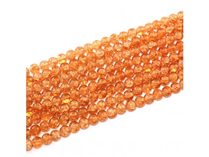 Praskané korálky - oranžové  - ∅ 8 mm - 10 ks