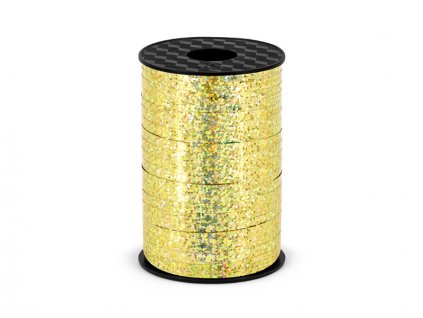 Vázací stuha - zlatá s efektem třpytek - šíře 5mm - návin 225m