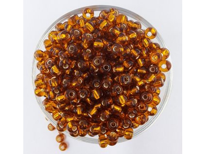 Rokajl Preciosa 6/0 - transparentní medově zlatá- 17090 - 1 g
