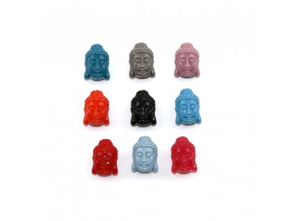 Buddha ze syntetického korálu - 15 x 10 x 7 mm - 1 ks