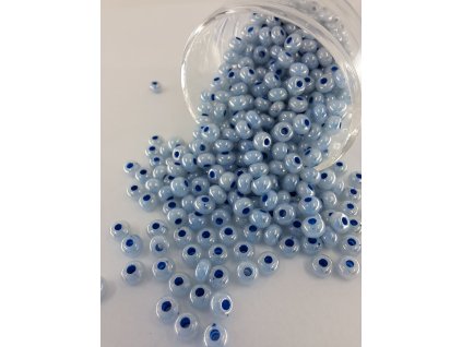 Rokajl Preciosa 6/0 - světle modrá - tmavě modrý průtah - 1 g