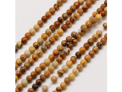 Přírodní obrázkový jaspis - ∅ 2 mm - 1 ks