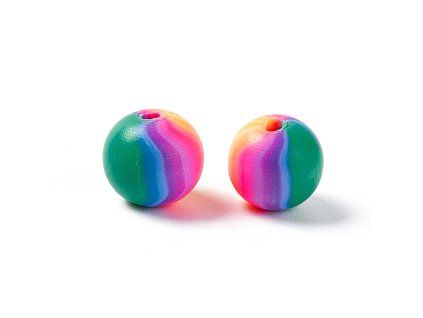Duhové korálky vyrobené z polymeru o průměru 8 mm