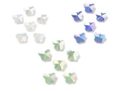 Skleněné korálky - broušený motýl - různé varianty - 10 x 8 x 6 mm - 1 ks