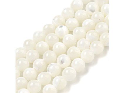 Shell perla - bílá - ∅ 6 mm - řady vedle sebe