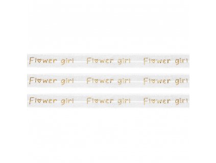 Lemovací pruženka - bílá - "flower girl" - 15 mm - 5 m