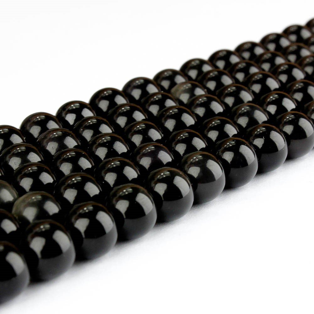 Přírodní černý obsidián - ∅ 4 mm - 1 ks