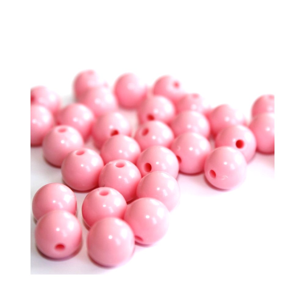 Akrylové korálky - růžové - ∅ 8 mm - 10 ks