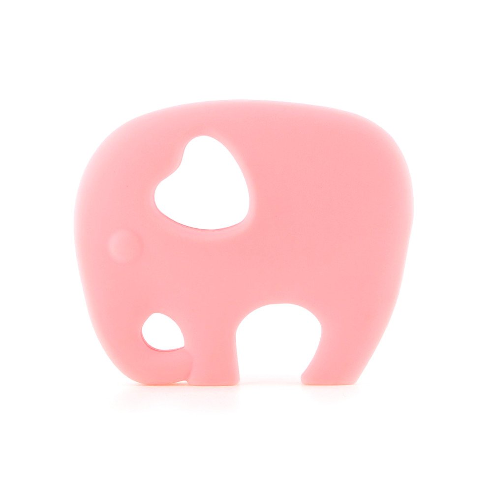 Silikonové kousátko - světle růžové - slon - 67 x 80 x 12 mm - 1 ks -  Nejlevnější korálky