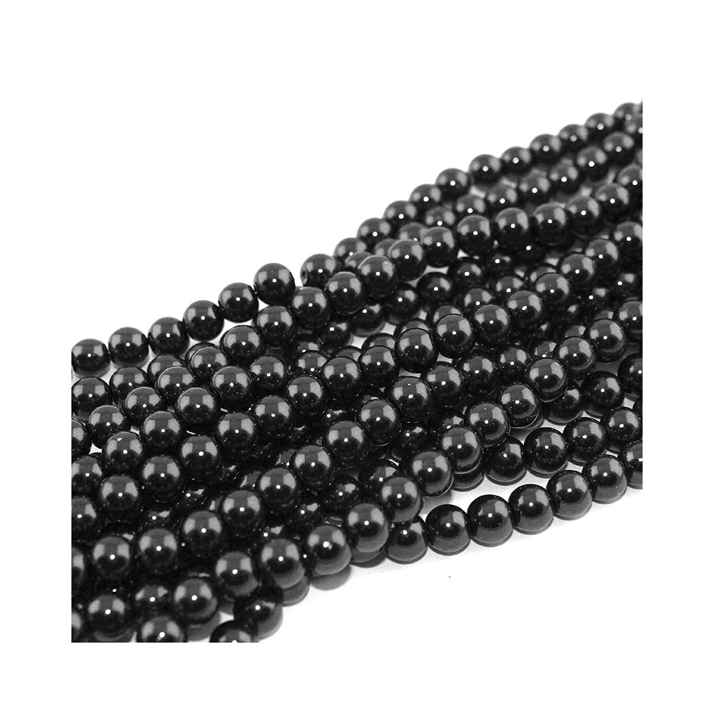 Voskované perly - černé - ∅ 8 mm - 10 ks