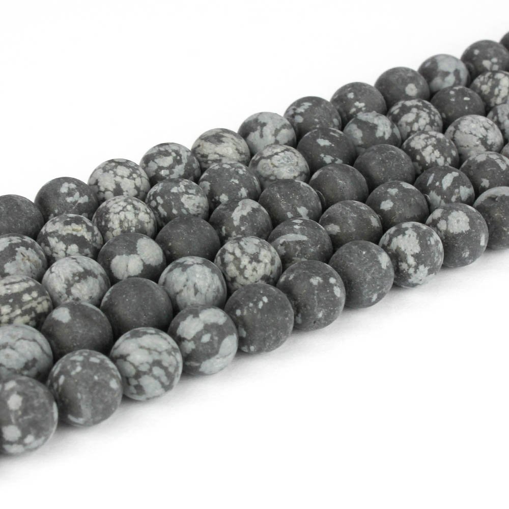 Přírodní vločkový obsidián - matný - ∅ 4 mm - 1 ks
