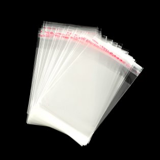 Celofánové sáčky s lepící klopou - transparentní - 14 x 8 cm - 20 ks