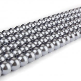 Voskované perly - tmavě šedé - Ø 8 mm - 10 ks