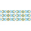 Lemovací pruženka - modrá - aztécký kosočtverec - 15 mm - 5 m
