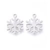 Přívěsek z nerezové oceli - platinový - sněhová vločka - 15 x 12 x 1 mm - 1 ks