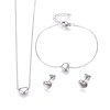 Set řetízku, náramku a náušnic z nerezové oceli - zlatý - srdce - 43 cm ; 17 cm ; 7,2 x 9 x 2,8 mm - 1 ks