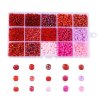 Skleněný rokajl - červený mega mix - ∅ 4 mm - krabička