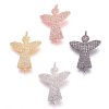 Mosazný mezidíl s kubickými zirkony - různá provedení - anděl - 19 x 25,5 x 1 mm - 1 ks