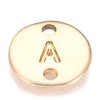 Kovový mezidíl - zlatý - placička s písmenem A - Z - 10 x 10 x 1,5 mm - 1 ks