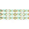 Lemovací pruženka - mátová - aztécký kosočtverec - 15 mm - 1 m