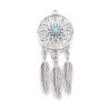 Kovový přívěsek - starostříbrný - lapač snů - 64,5 x 26,5 x 2,5 mm - 1 ks