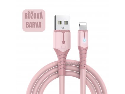 Rychlonabíjecí synchronizační kabel USB - Růžový