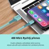 Rychlonabíjecí synchronizační kabel USB - Zelený