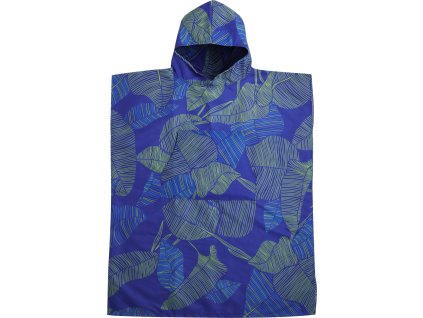 PACKTOWL CHANGING PONCHO L/XL Botanical pončo/ručník modré s motivem listů