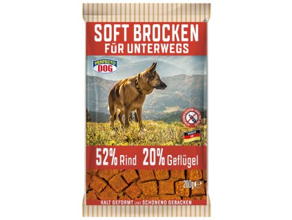 Perfecto Dog Soft Brocken mit Rind Gefluegel 200g