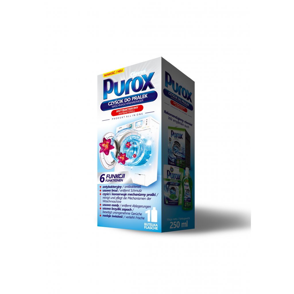 Purox gelový čistič pračky s antibakteriálním účinkem 250ml