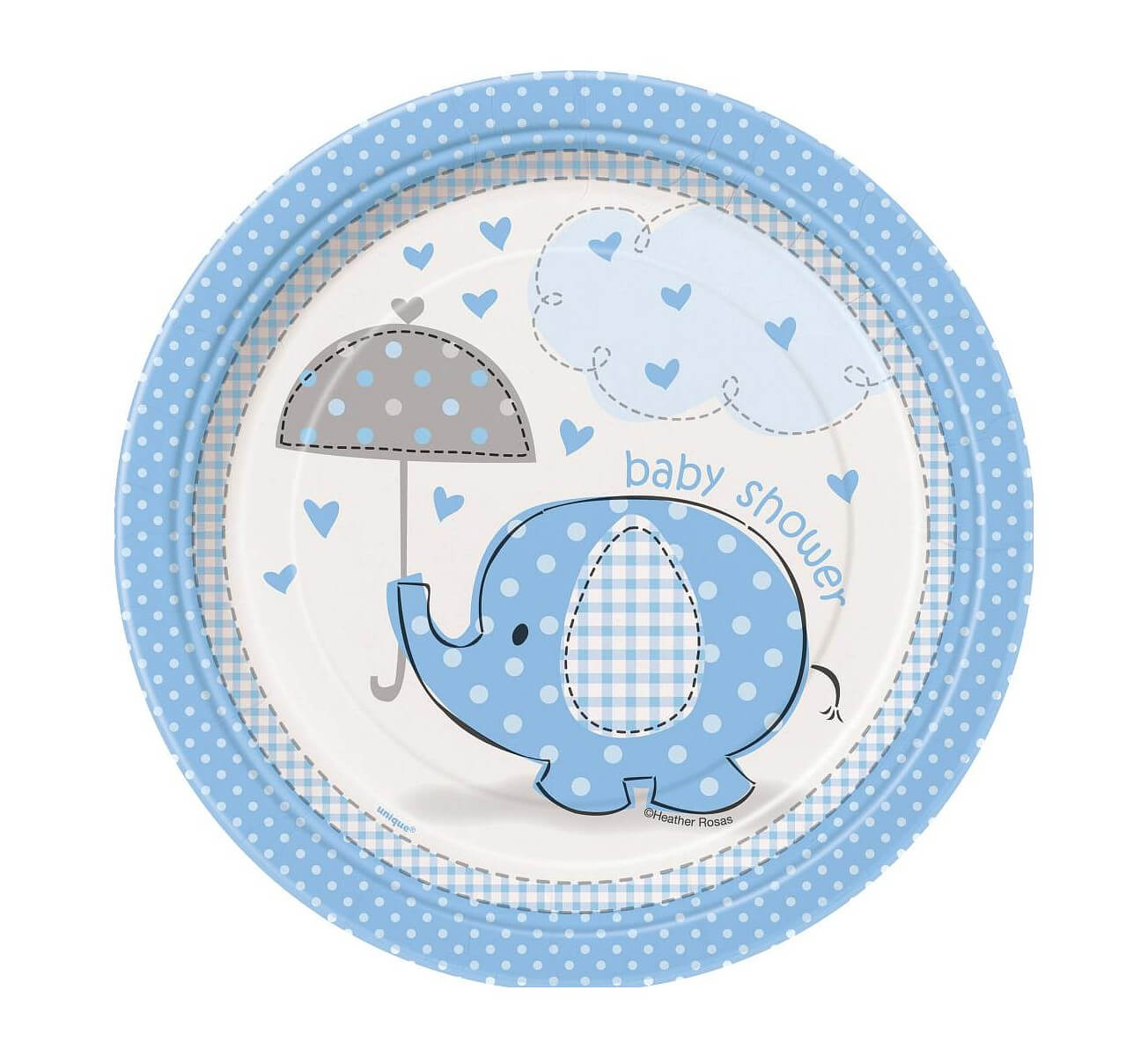 Papírové talíře "Baby Shower" modré 8 ks/18 cm