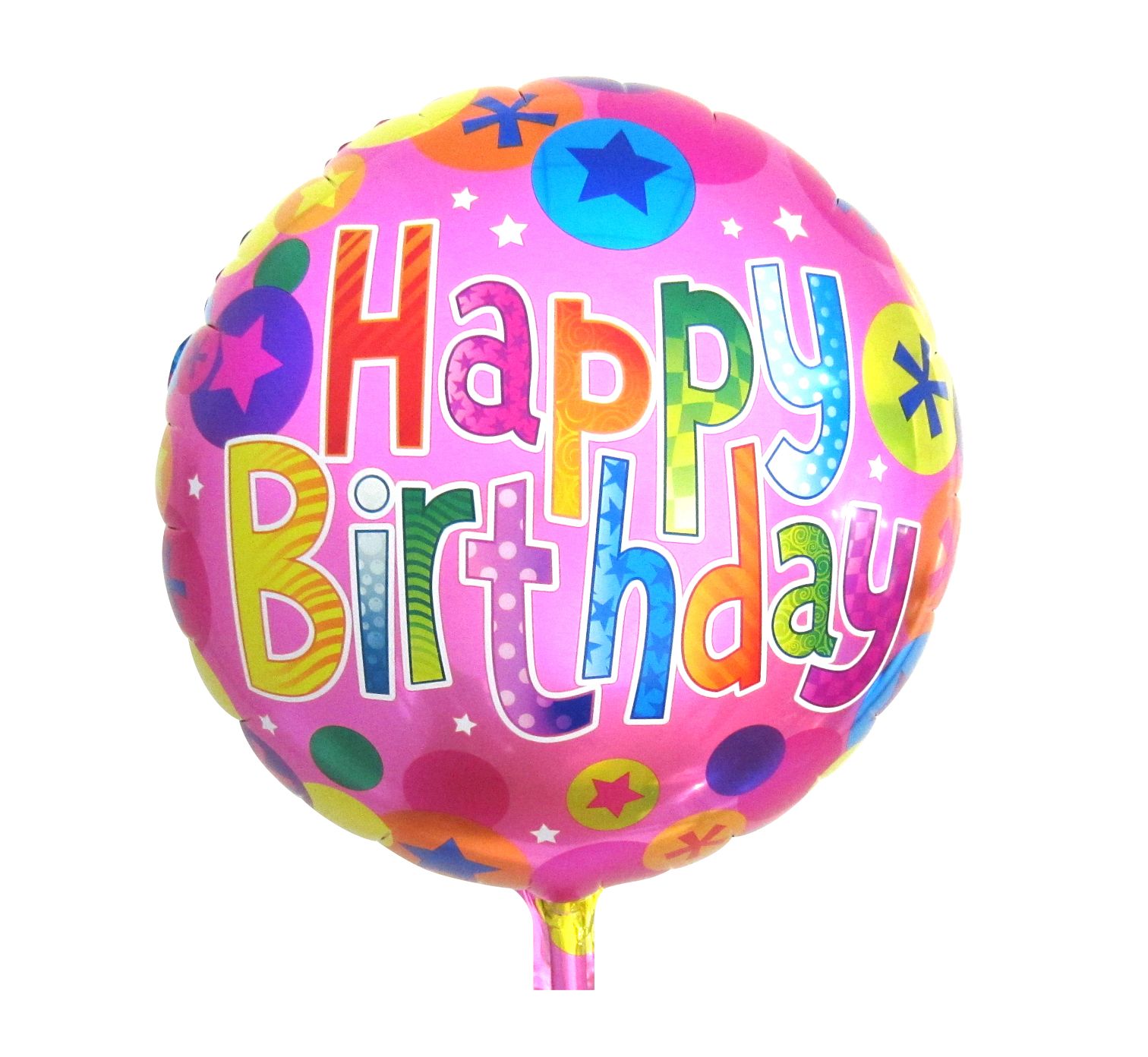 Balónek fóliový "Happy Birthday" 34cm - 1 ks