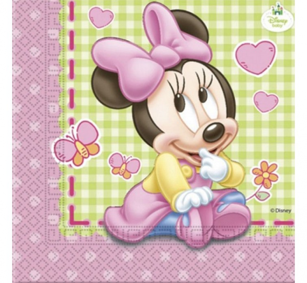 Papírové ubrousky "Minnie Baby" 20 ks - 33x33 cm