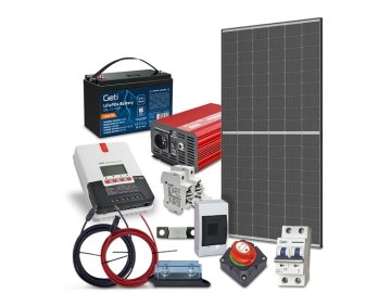 Solární sestava ostrovní TRINA 440Wp, baterie LiFePO4 12V 100Ah, měnič 230VAC 1000W 13