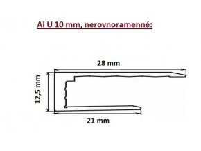 Al U 10 mm, nerovnoramenné