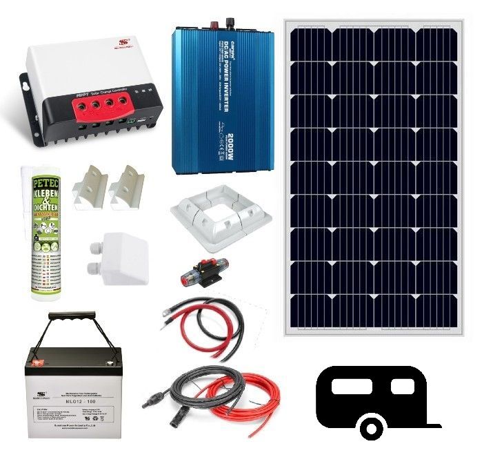 Solární sestava - Mobil I Baterie: MLG12-150, Typ panelu: FV panel 385W