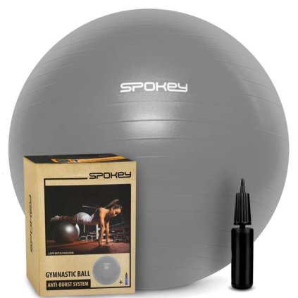 spokey fitball iii gymnasticky mic 65 cm vcetne pumpicky sedy