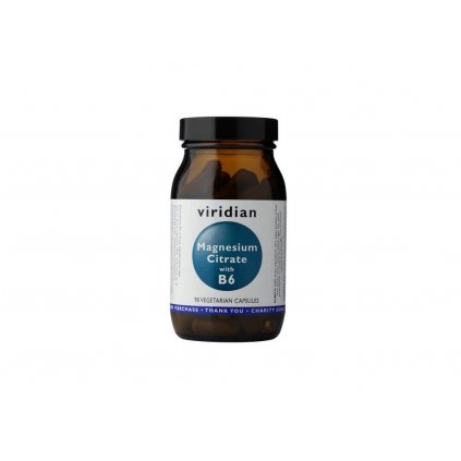 Viridian Magnesium Citrate + Vitamin B6, 90 kapslí