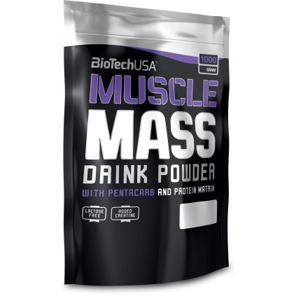 BioTech USA Muscle Mass 1000 g (Příchuť Vanilka)