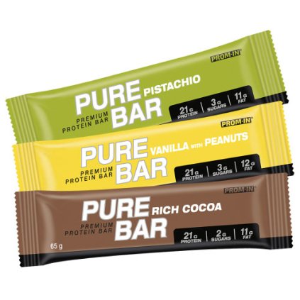 Prom-IN Essential Pure Bar 65 g (Proteinová tyčinka) (Příchuť Vanilka/Arašídy)