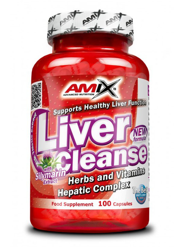 AMIX Liver Cleanse, Podpora jater, 100 kapslí